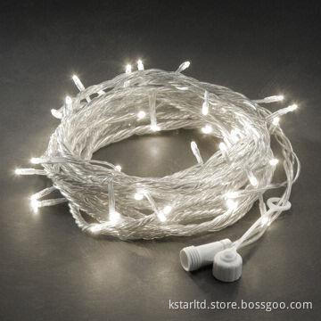 LED Fairy Light String with Transparent Cable and Cool White LED, 10m with 100 LED